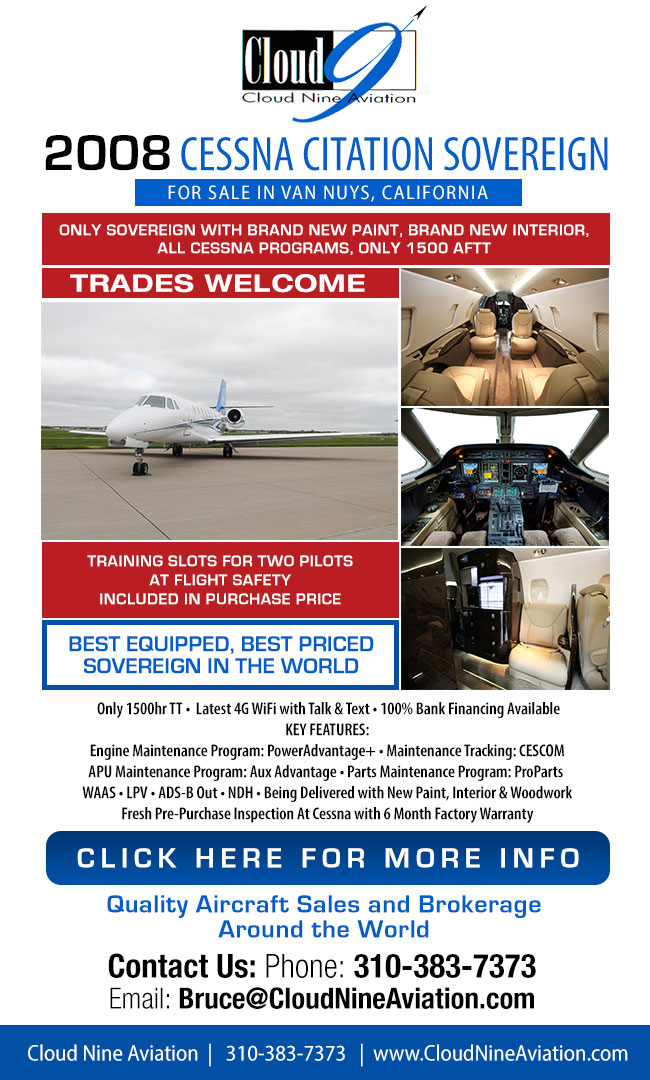 Cloud Nine Aviation | 2008 Cessna Citation for Sale