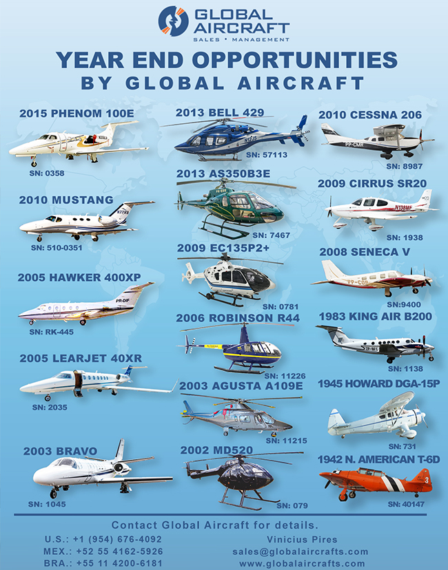 Global Aircraft Aircraft for Sale. Great Year End Opportunities!